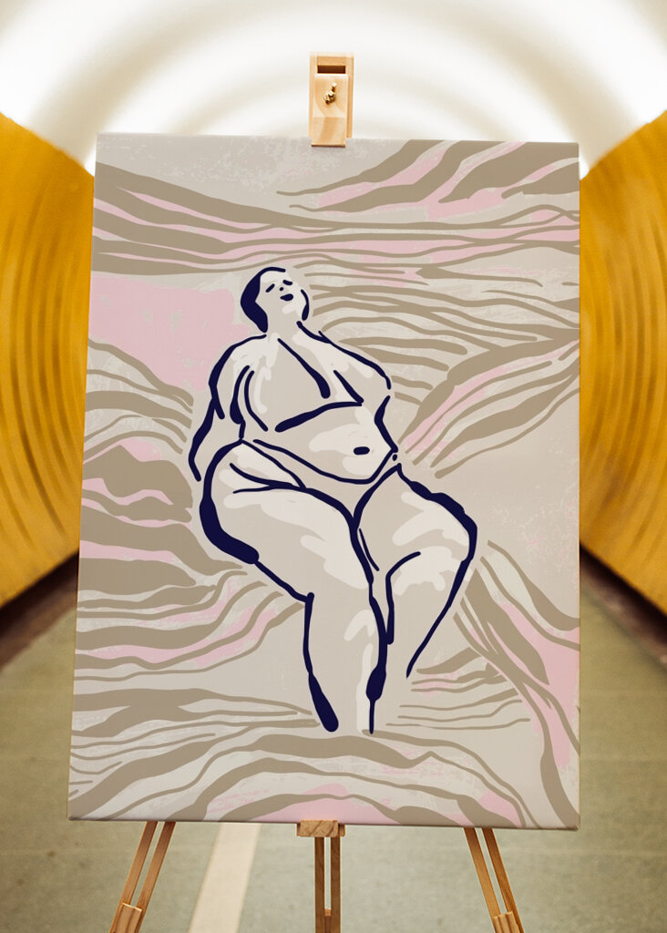 Femme sereine dans l’eau