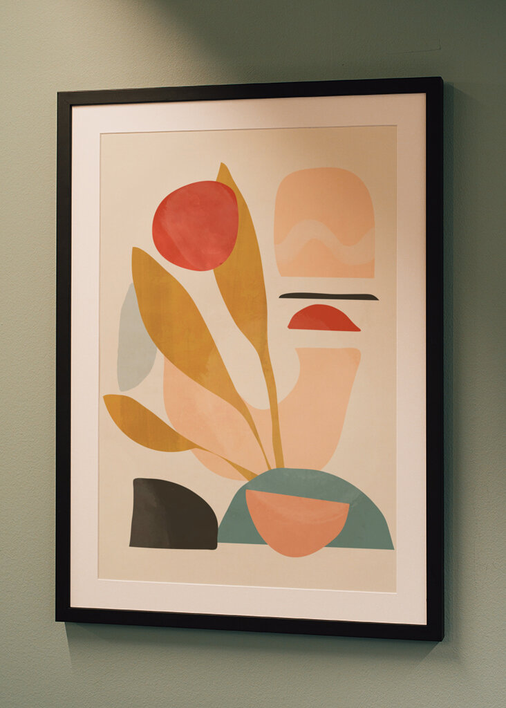 Abstraktní tvary a výrazné barvy