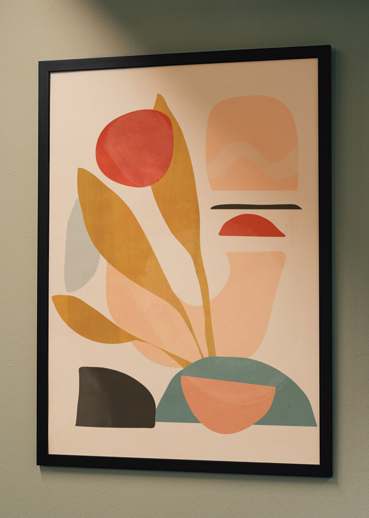 Abstraktní tvary a výrazné barvy