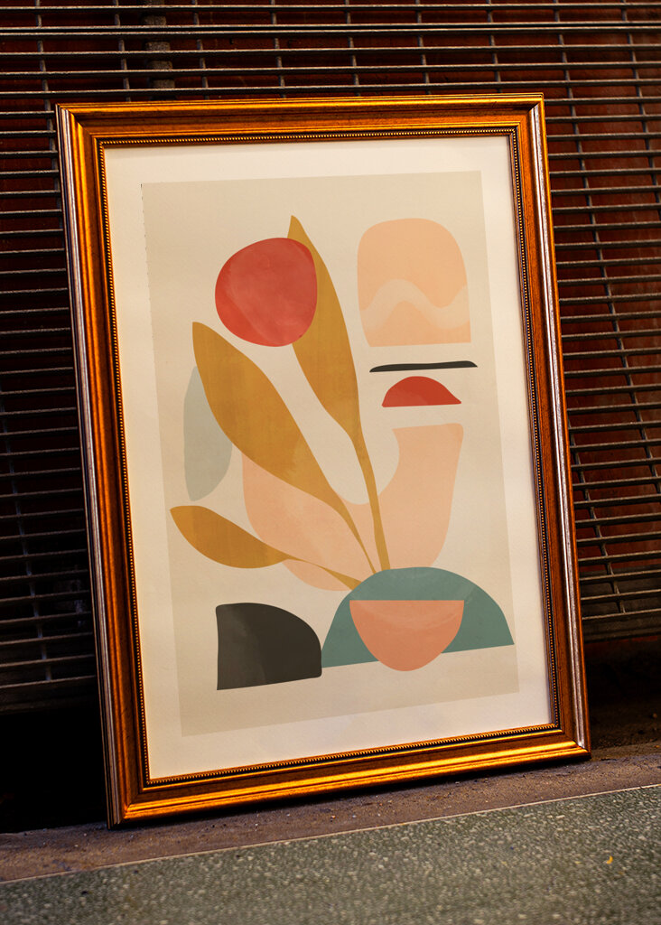 Abstraktní tvary a výrazné barvy