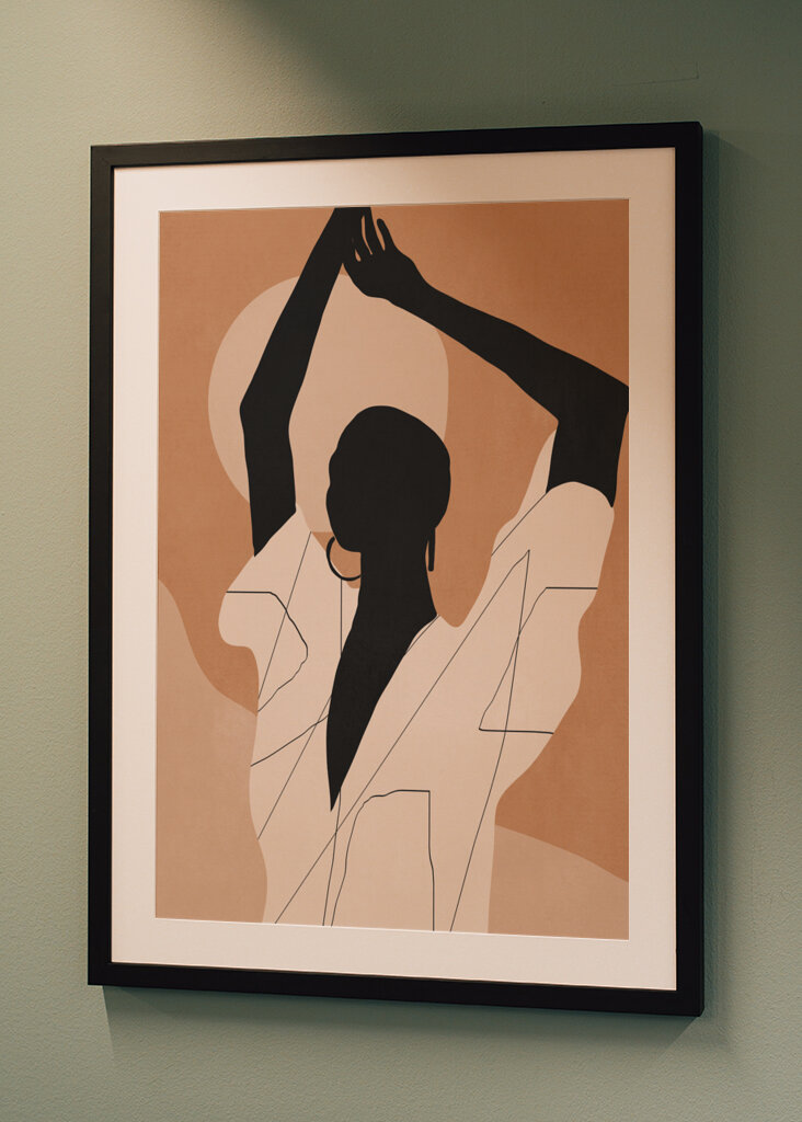 Minimal Abstract Art Sunset Girl