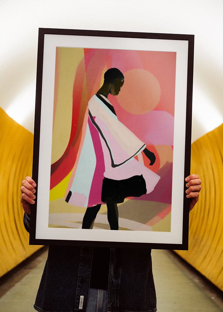 Abstract Art Sunset Girl