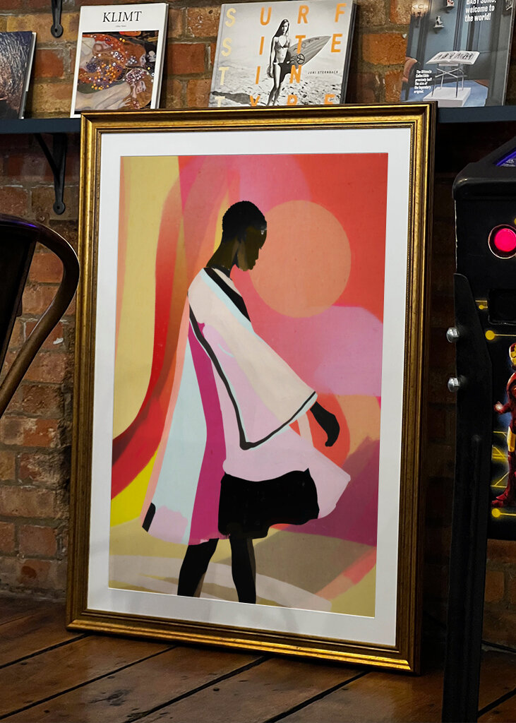 Abstract Art Sunset Girl