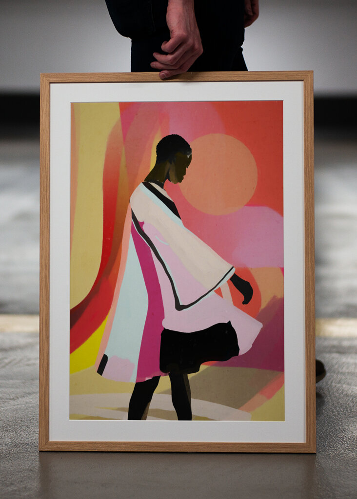 Abstract Art Sunset Girl