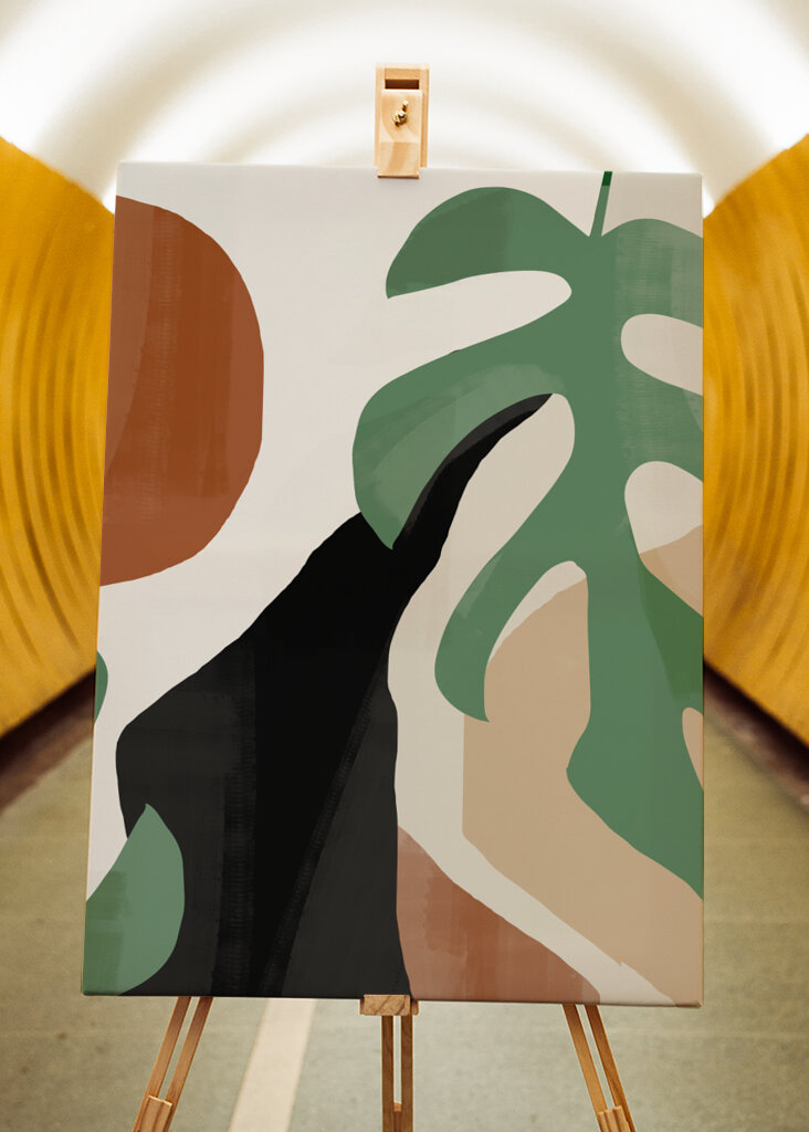 Abstract Art Tropical Leaves