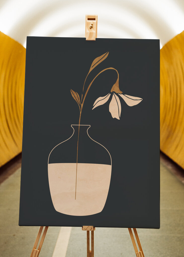 Minimal Abstract Art Vase Flower