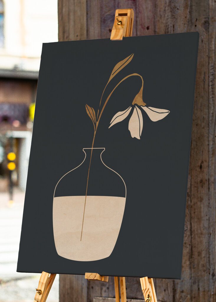 Minimal Abstract Art Vase Flower