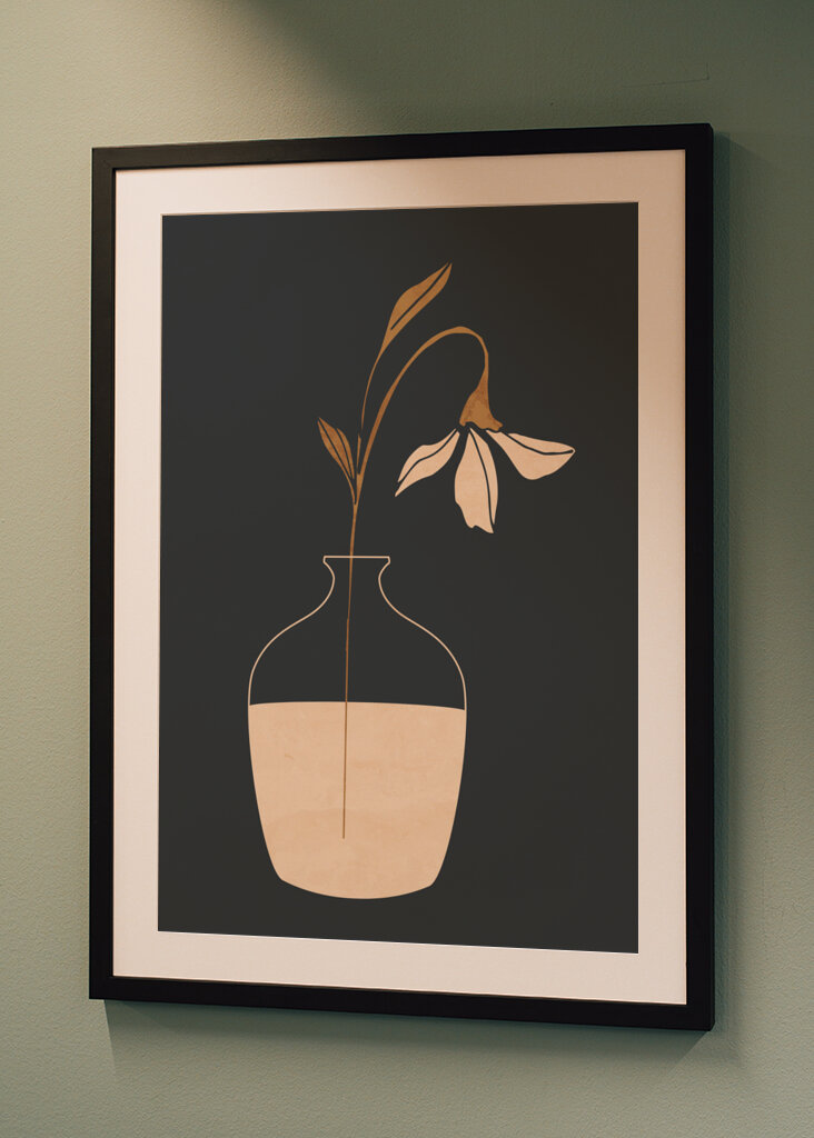 Minimal Abstract Art Vase Flower