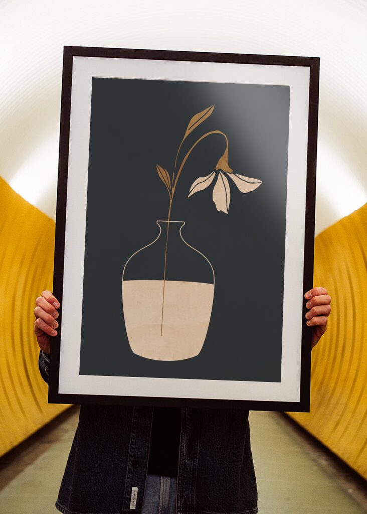 Minimal Abstract Art Vase Flower