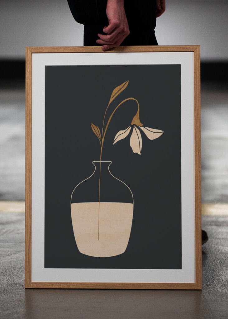 Minimal Abstract Art Vase Flower