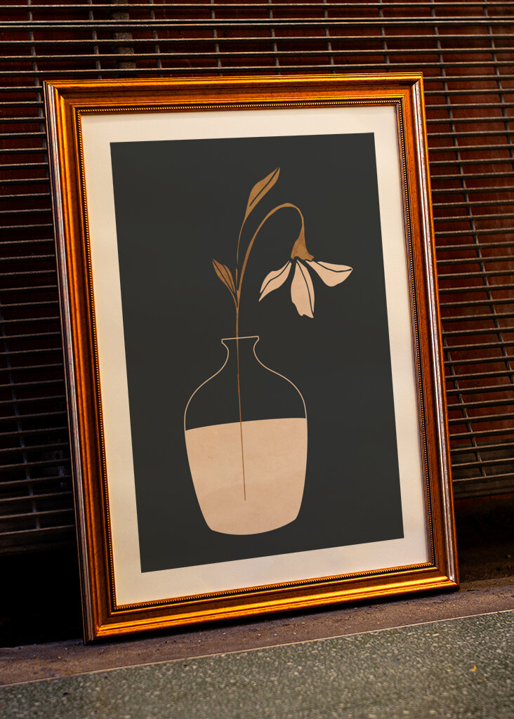 Minimal Abstract Art Vase Flower
