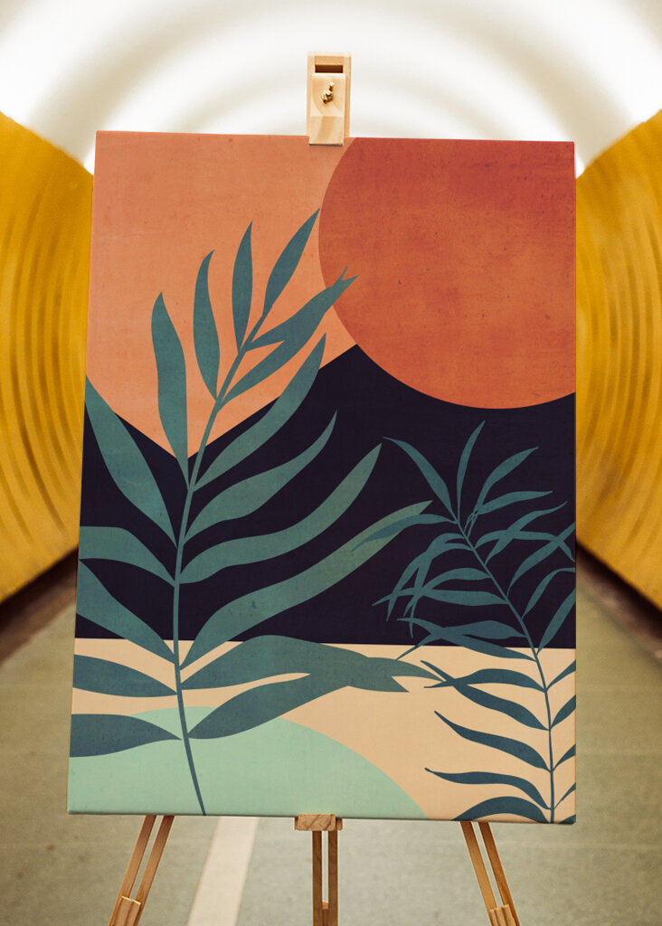 Abstract Art Tropical Leaves