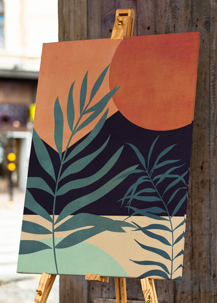 Abstract Art Tropical Leaves