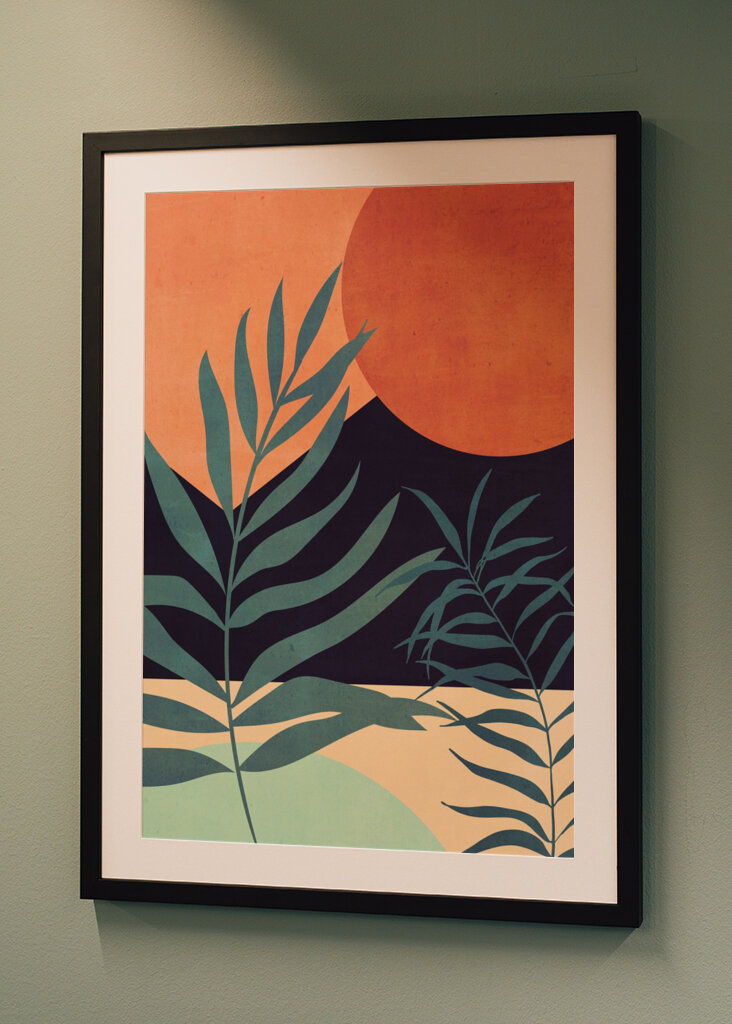 Abstract Art Tropical Leaves