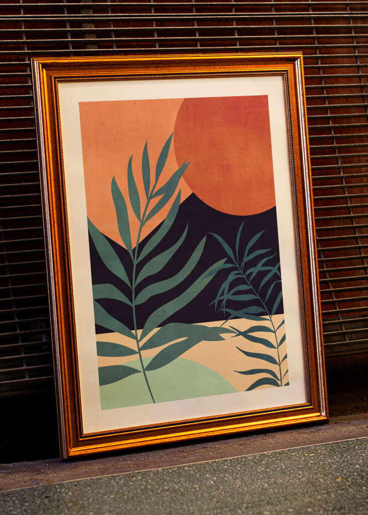 Abstract Art Tropical Leaves