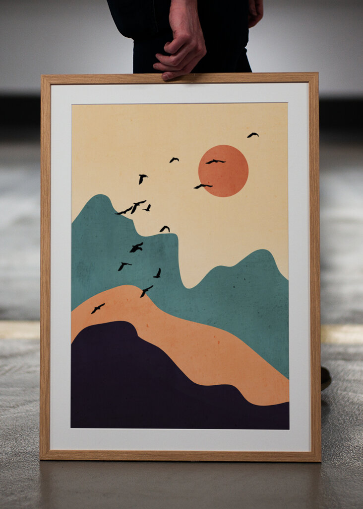 Minimal Abstract Art Landscape