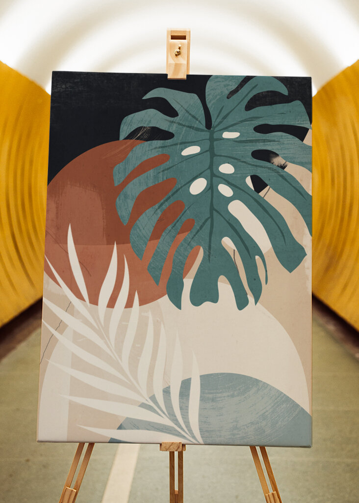 Abstrakt kunst tropiske blade