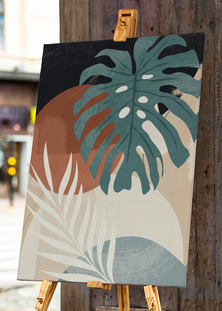 Abstrakt kunst tropiske blade