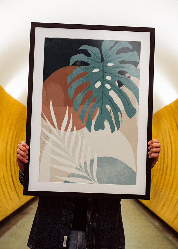 Abstrakt kunst tropiske blade