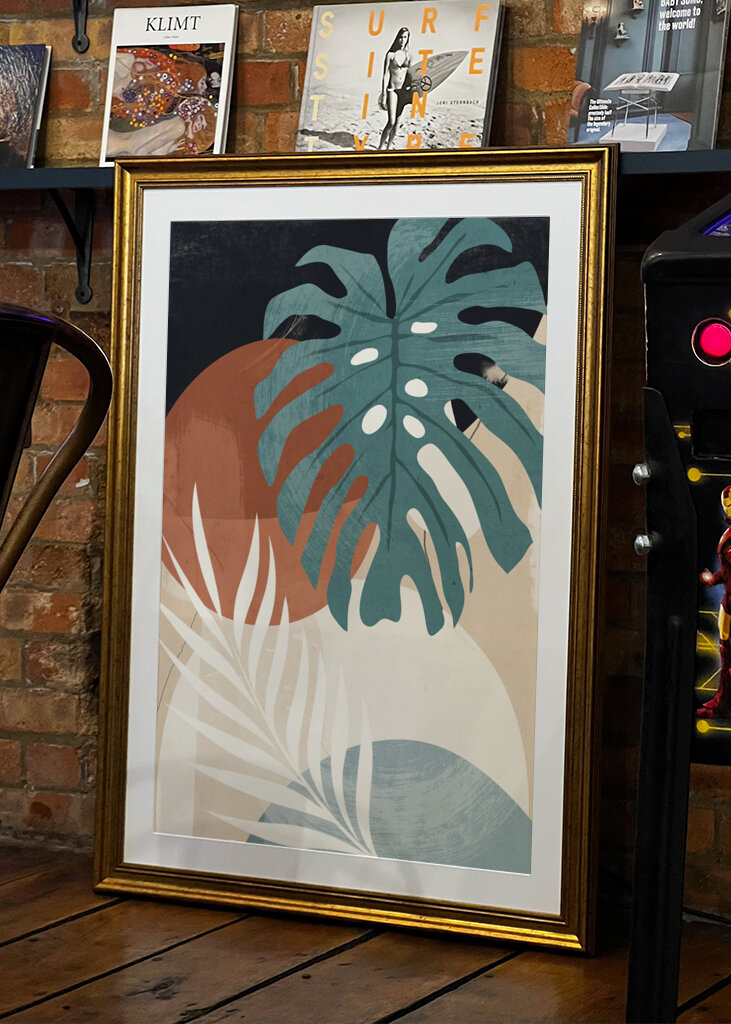 Abstrakt kunst tropiske blade