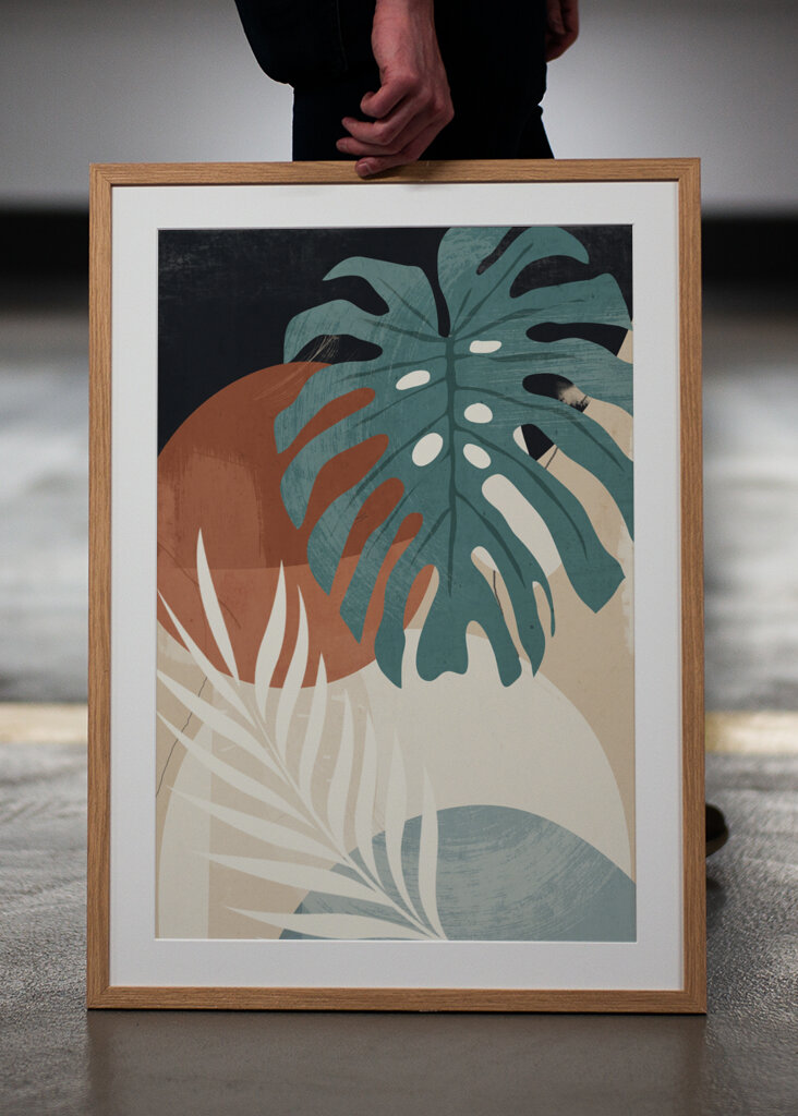 Abstrakt kunst tropiske blade