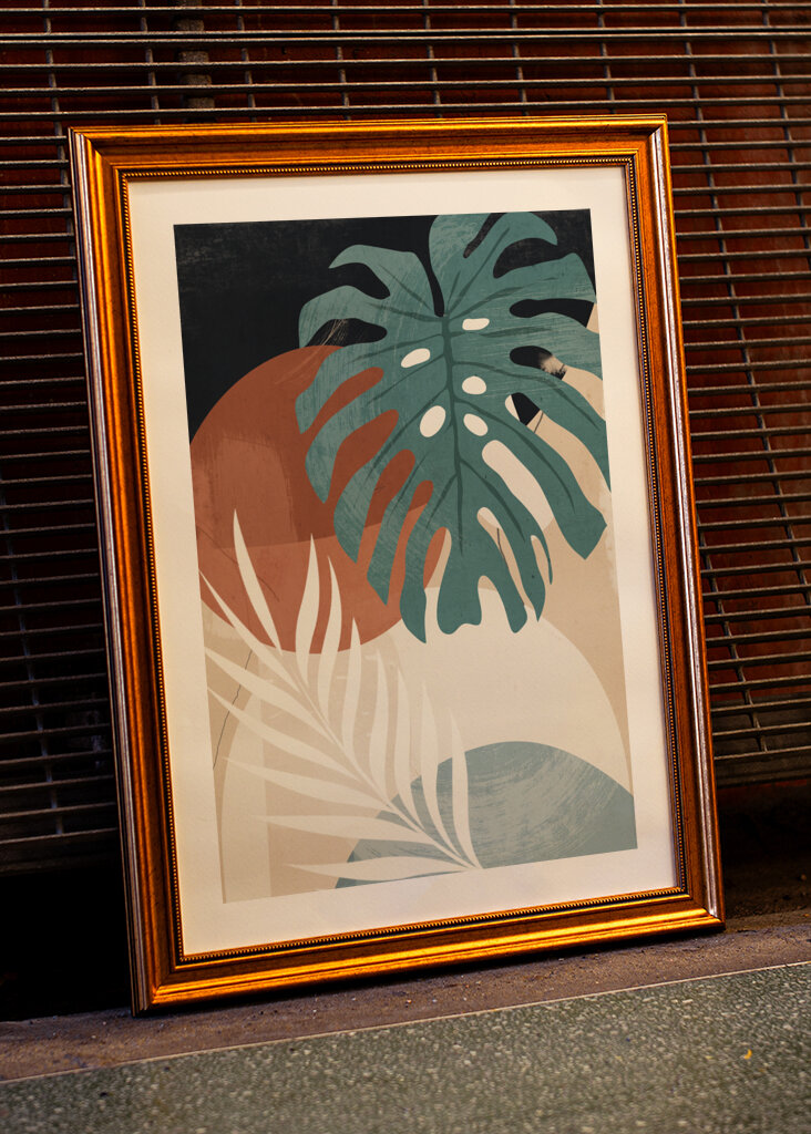 Abstrakt kunst tropiske blade