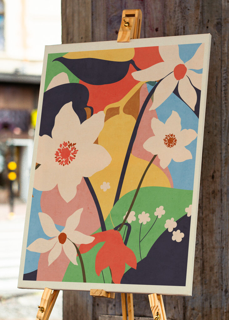 Abstract Art Landscape Flowers