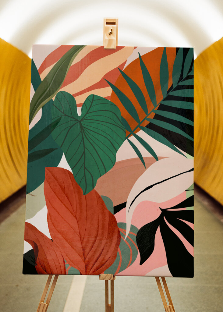 Abstract Art Tropical Leaves