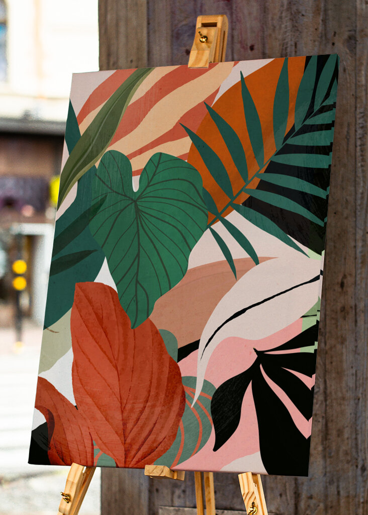 Abstract Art Tropical Leaves