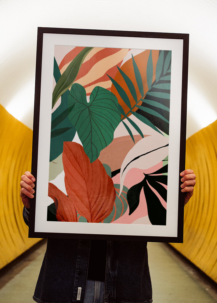 Abstract Art Tropical Leaves