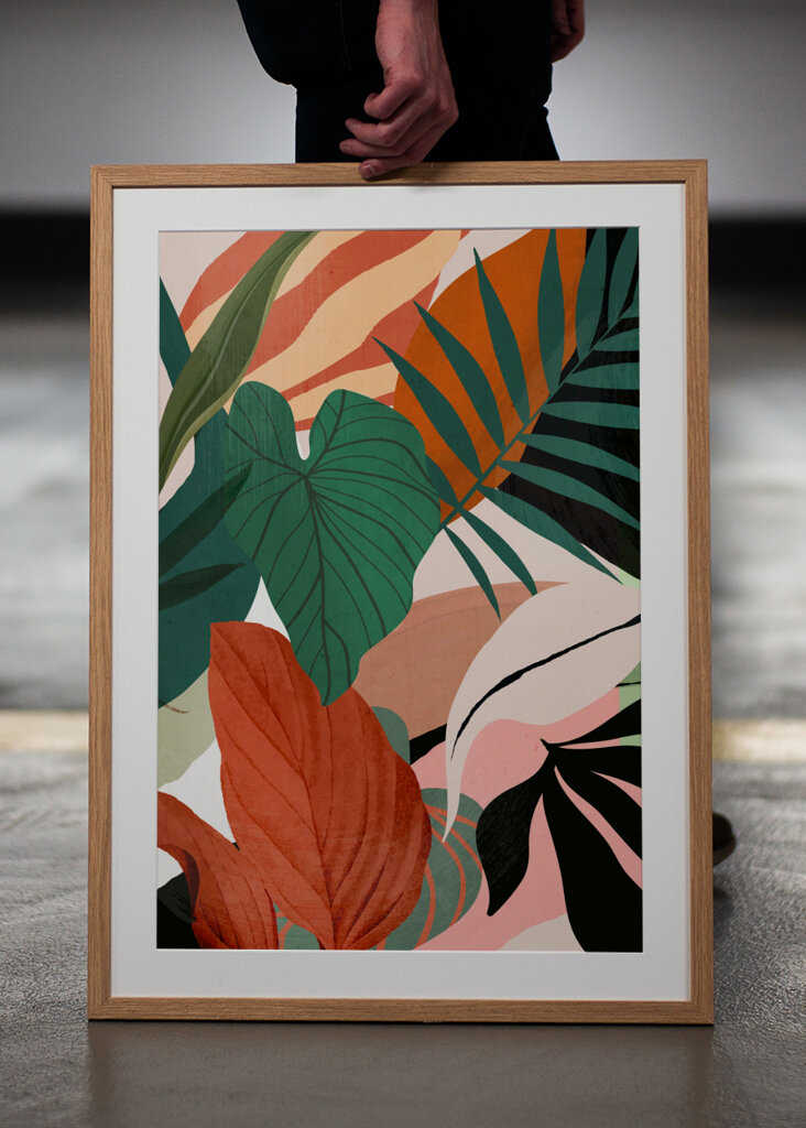 Abstract Art Tropical Leaves