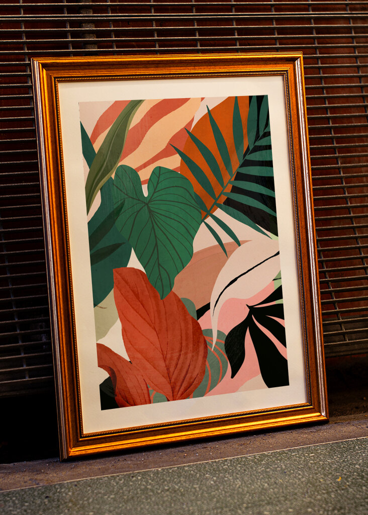 Abstract Art Tropical Leaves