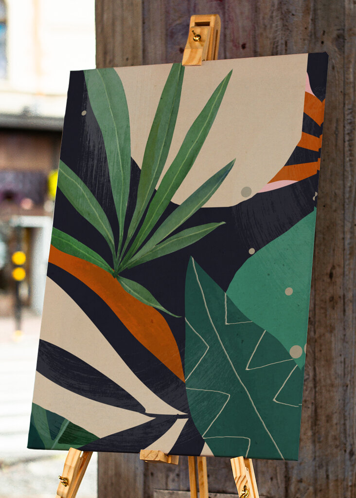 Abstrakt kunst tropiske blade