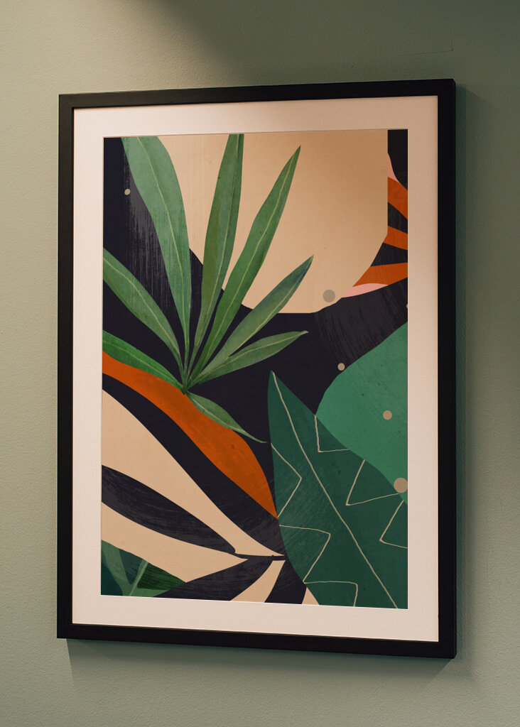 Abstrakt kunst tropiske blade