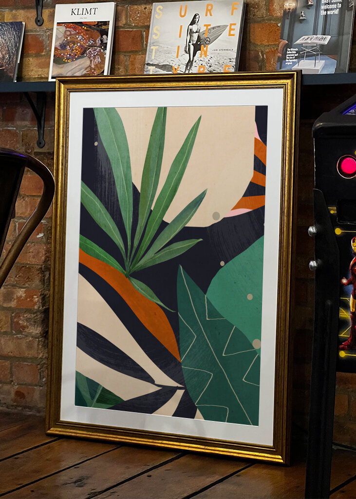 Abstrakt kunst tropiske blade