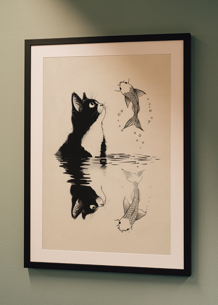 Cat and Koi