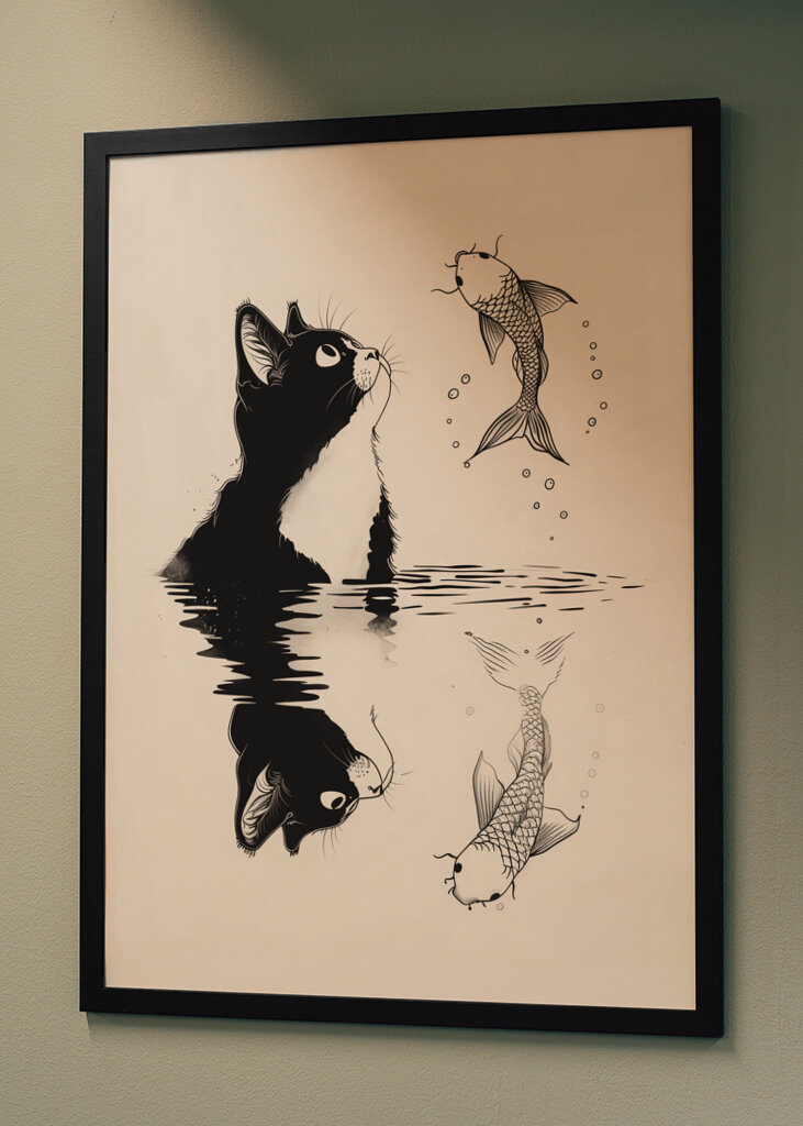 Cat and Koi
