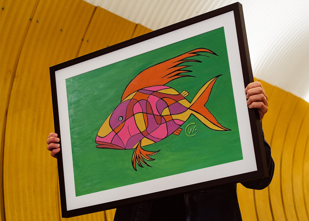 Poisson abstrait coloré