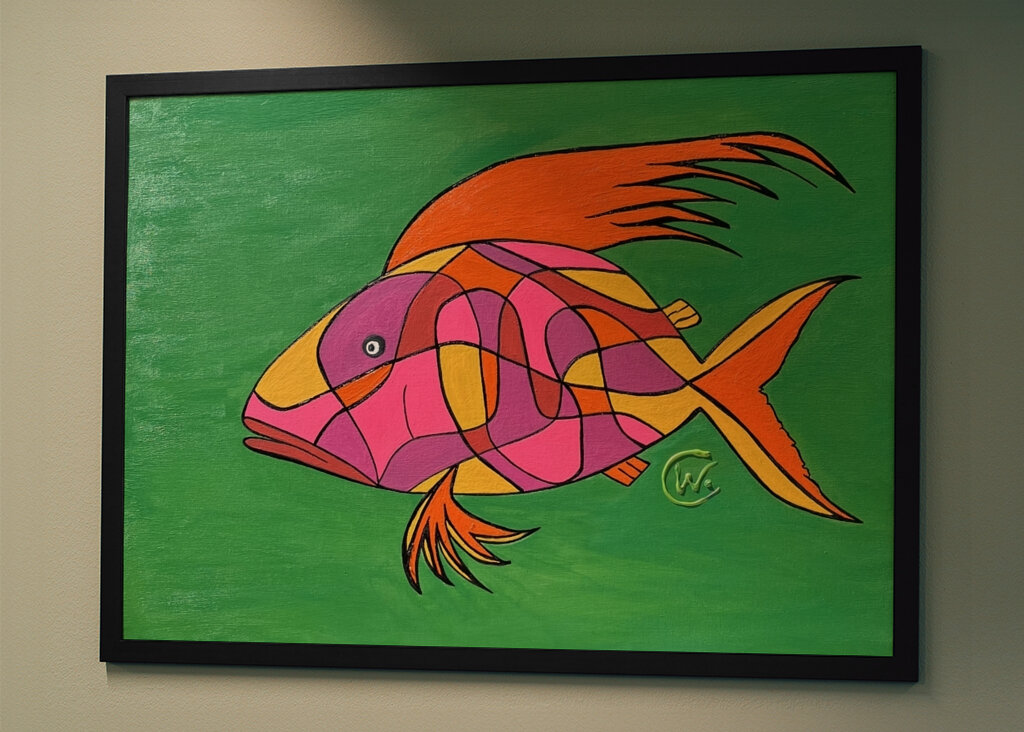 Poisson abstrait coloré