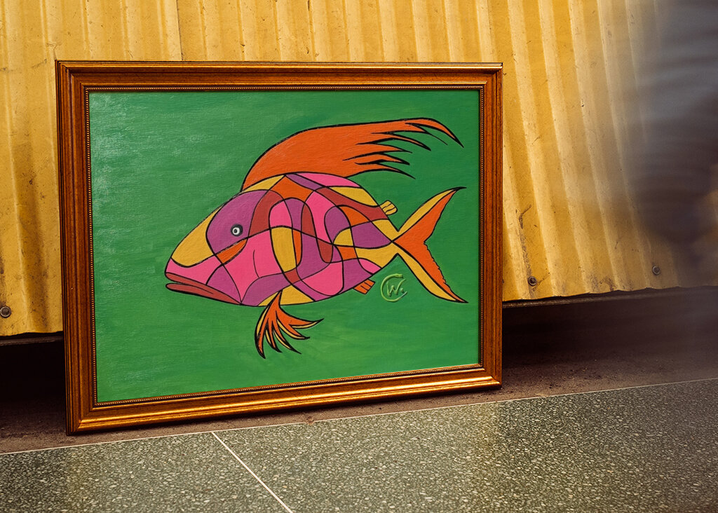 Poisson abstrait coloré