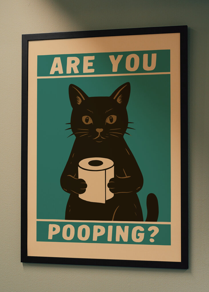 Neugierige Katze mit Toilettenpape