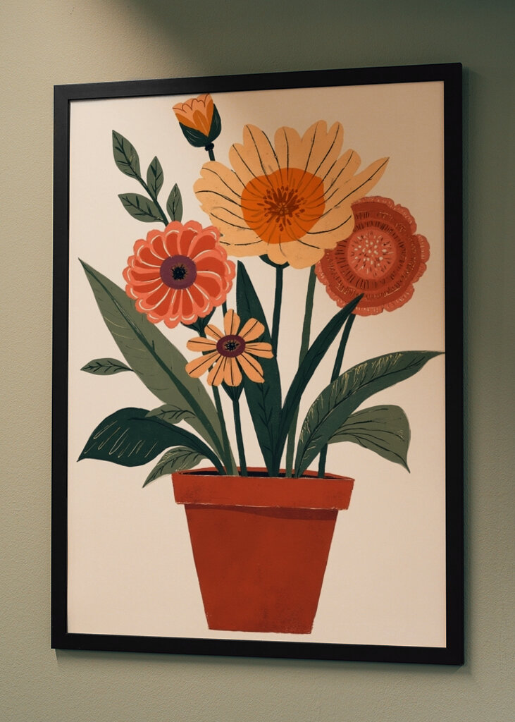 Potted Florals Colorful Flowers