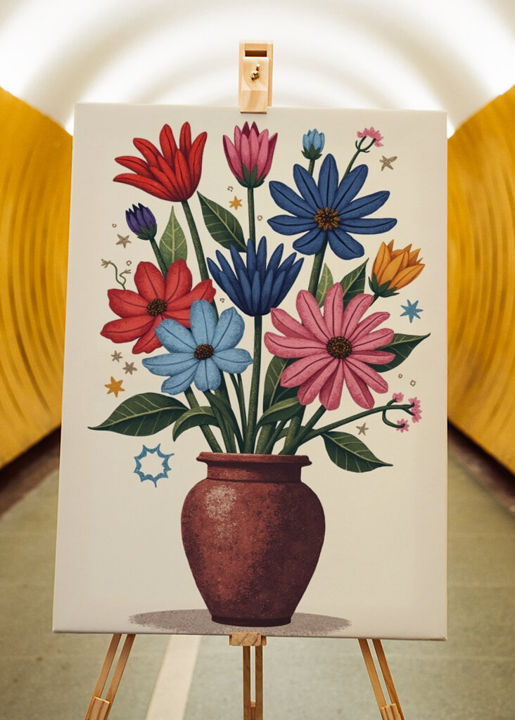 Potted Florals Red Flowers