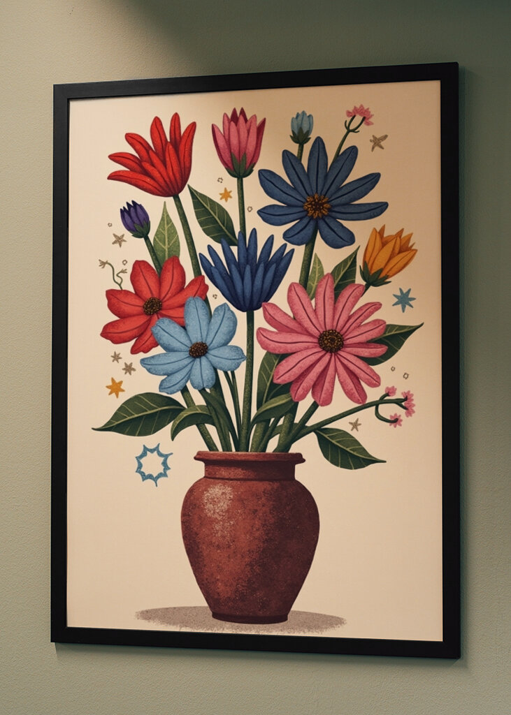 Potted Florals Red Flowers