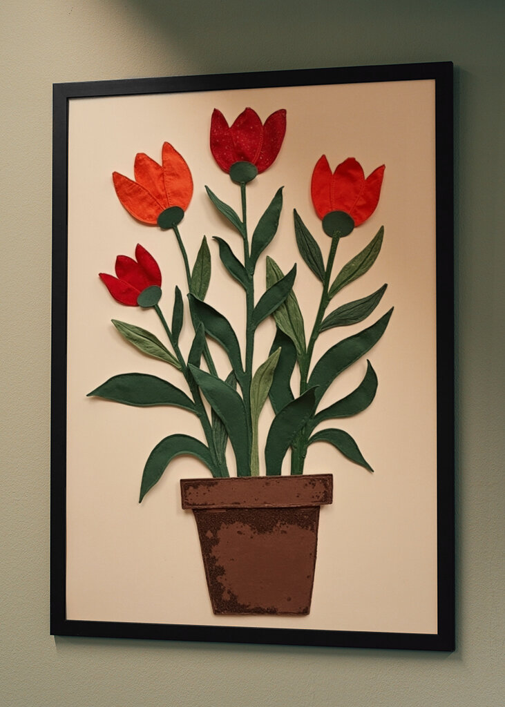 Potted Florals Red Flowers