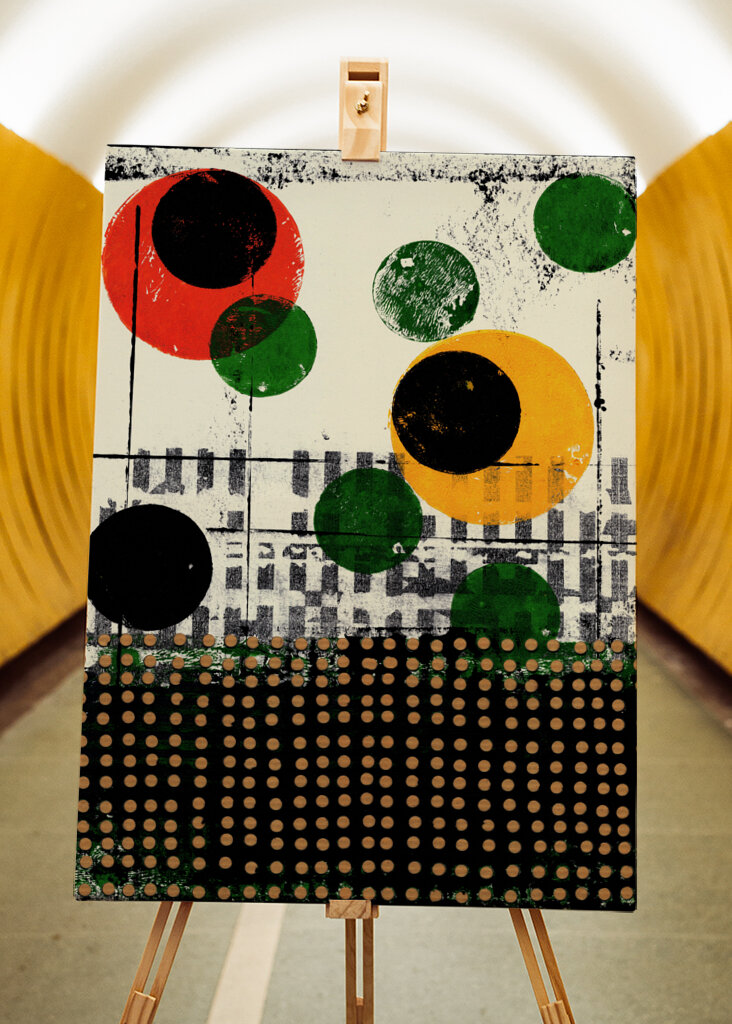 Abstract Artwork With Geometric Composition