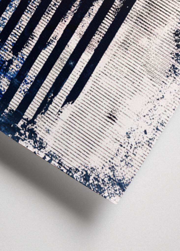 Horizontal Lines in Blue and White with Textured Patterns