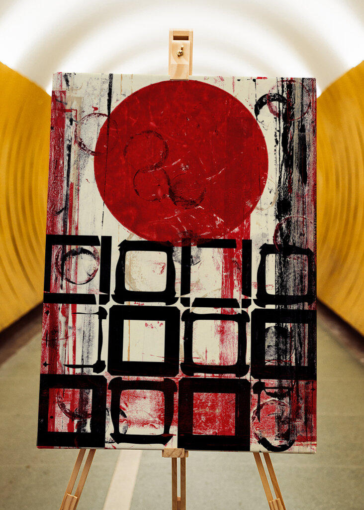 Geometric Shapes with a Red Circle