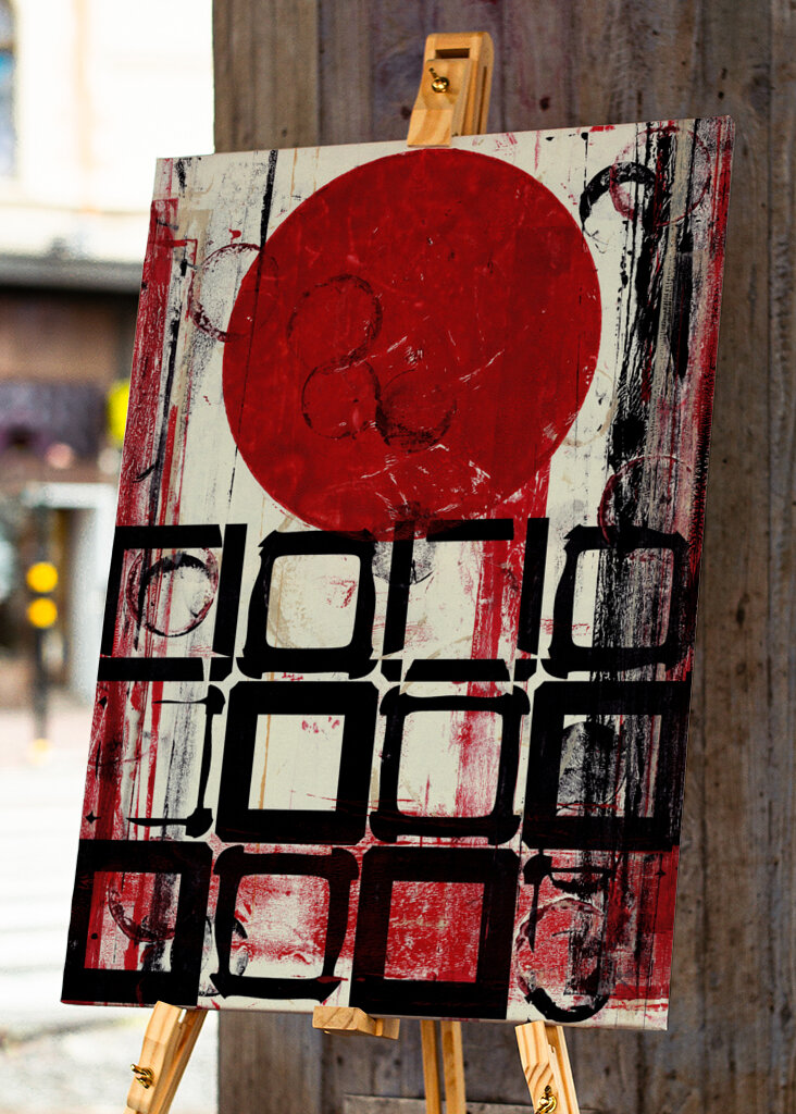 Geometric Shapes with a Red Circle