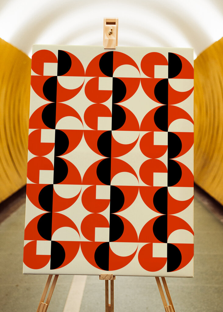 Geometric Abstract Design with a Repetitive Pattern